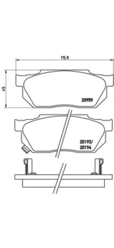 Комплект тормозных колодок, дисковый тормоз BREMBO купить