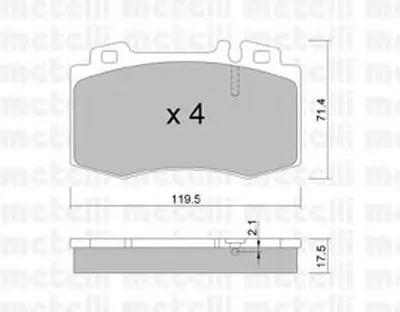 Комплект тормозных колодок, дисковый тормоз METELLI купить