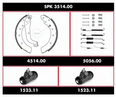 Комплект тормозов, барабанный тормозной механизм Super Precision Kit REMSA купить