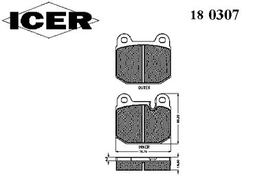 Комплект тормозных колодок, дисковый тормоз ICER купить
