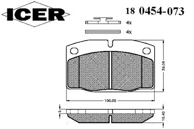 Комплект тормозных колодок, дисковый тормоз ICER купить