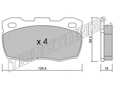 Комплект тормозных колодок, дисковый тормоз TRUSTING купить