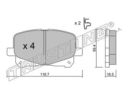 Комплект тормозных колодок, дисковый тормоз TRUSTING купить