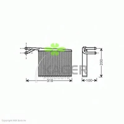 Теплообменник, отопление салона KAGER купить