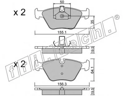 Комплект тормозных колодок, дисковый тормоз fri.tech. купить