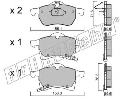 Комплект тормозных колодок, дисковый тормоз fri.tech. купить