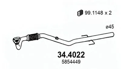 Труба выхлопного газа ASSO купить