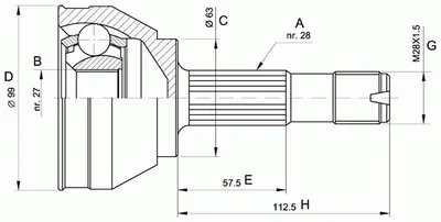 Шарнирный комплект, приводной вал SPIN OPEN PARTS купить