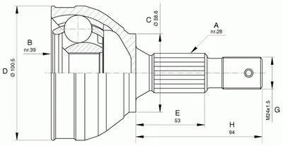 Шарнирный комплект, приводной вал SPIN OPEN PARTS купить