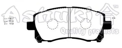 Комплект тормозных колодок, дисковый тормоз ASHUKI купить