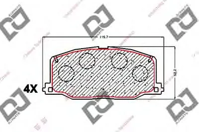 Комплект тормозных колодок, дисковый тормоз DJ PARTS купить