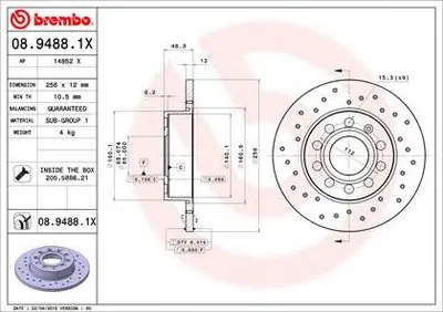 Тормозной диск BREMBO XTRA LINE BREMBO купить