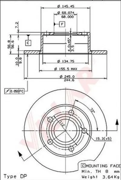 Тормозной диск VILLAR купить