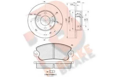 Комплект тормозов, дисковый тормозной механизм R BRAKE купить