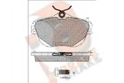 Комплект тормозных колодок, дисковый тормоз R BRAKE купить