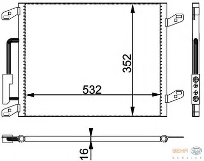 Конденсатор, кондиционер BEHR HELLA SERVICE HELLA купить