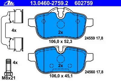 Комплект тормозных колодок, дисковый тормоз ATE купить