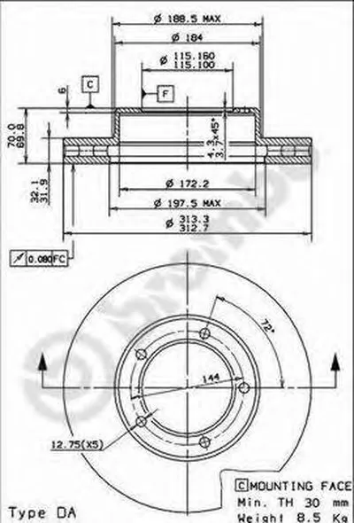 Тормозной диск COATED DISC LINE BREMBO купить