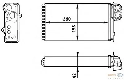 Теплообменник, отопление салона BEHR HELLA SERVICE купить