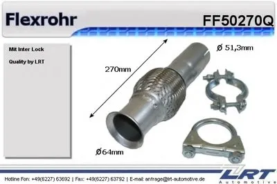 Гофрированная труба, выхлопная система LRT купить