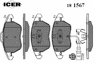 Комплект тормозных колодок, дисковый тормоз ICER купить