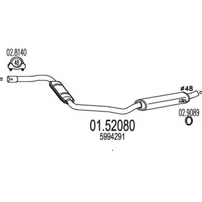 Средний глушитель выхлопных газов MTS купить