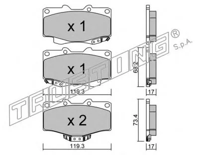 Комплект тормозных колодок, дисковый тормоз TRUSTING купить