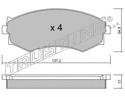 Комплект тормозных колодок, дисковый тормоз TRUSTING купить