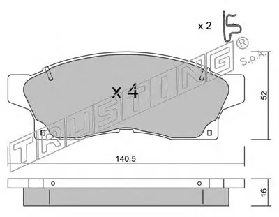 Комплект тормозных колодок, дисковый тормоз TRUSTING купить