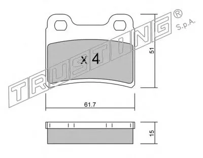 Комплект тормозных колодок, дисковый тормоз TRUSTING купить