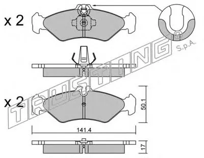 Комплект тормозных колодок, дисковый тормоз TRUSTING купить
