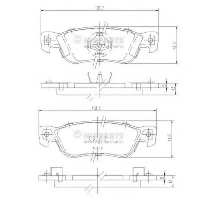 Комплект тормозных колодок, дисковый тормоз NIPPARTS купить