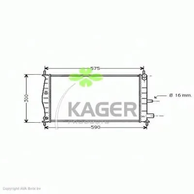 Радиатор, охлаждение двигателя KAGER купить