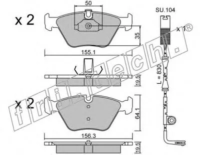 Комплект тормозных колодок, дисковый тормоз fri.tech. купить