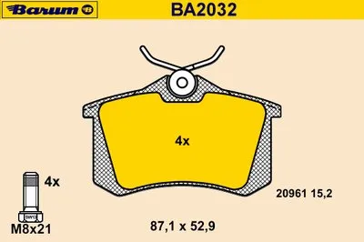 Комплект тормозных колодок, дисковый тормоз BARUM купить
