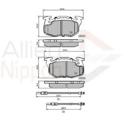 Комплект тормозных колодок, дисковый тормоз ANL Braking COMLINE купить