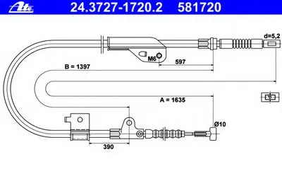 Трос, стояночная тормозная система ATE купить