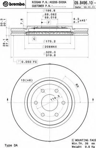 Тормозной диск BREMBO купить