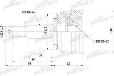 Шарнирный комплект, приводной вал PATRON купить