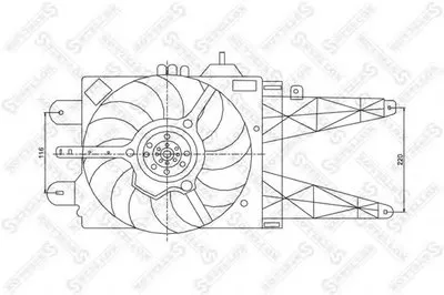 Вентилятор, охлаждение двигателя STELLOX купить