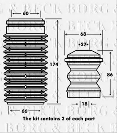 Пылезащитный комплект, амортизатор BORG & BECK купить