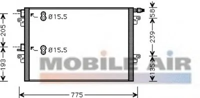 Конденсатор, кондиционер VAN WEZEL купить