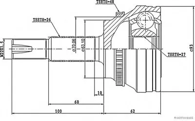 Шарнирный комплект, приводной вал HERTH+BUSS JAKOPARTS купить