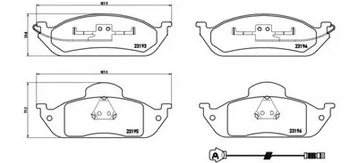 Комплект тормозных колодок, дисковый тормоз BREMBO купить