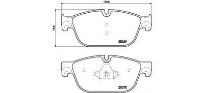Комплект тормозных колодок, дисковый тормоз BREMBO купить