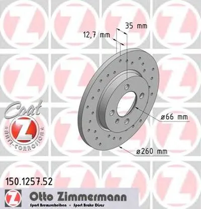 Тормозной диск SPORT BRAKE DISC COAT Z ZIMMERMANN купить