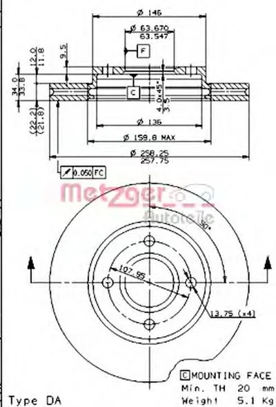 Тормозной диск AP METZGER купить