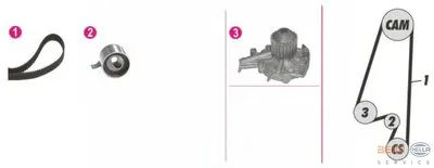 Водяной насос + комплект зубчатого ремня BEHR HELLA SERVICE купить