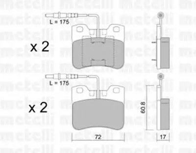 Комплект тормозных колодок, дисковый тормоз METELLI купить