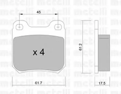 Комплект тормозных колодок, дисковый тормоз METELLI купить